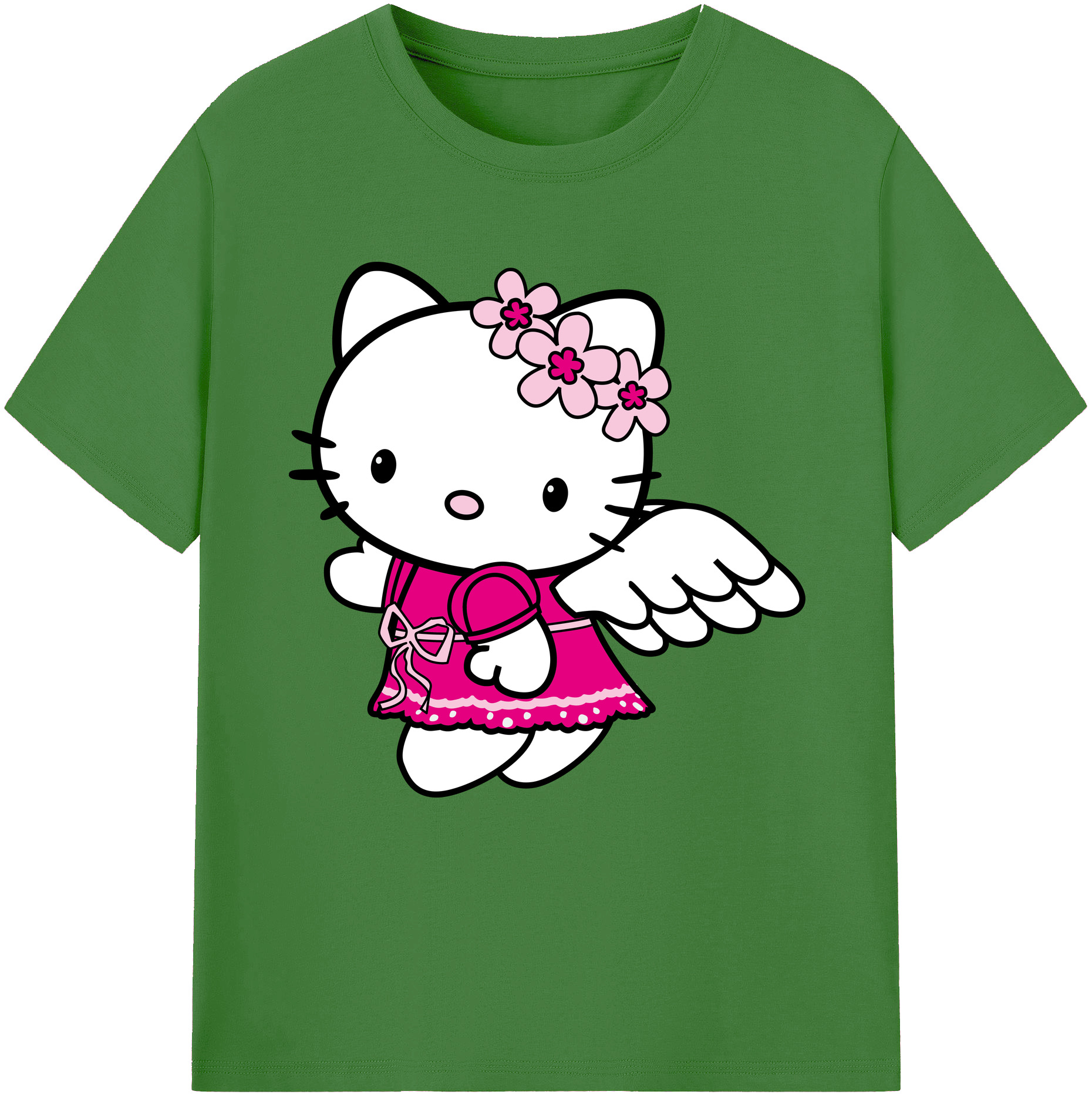 （画像用） Hello Kitty ハローキティ レディースカジュアルプリントTシャツ（綿100％）